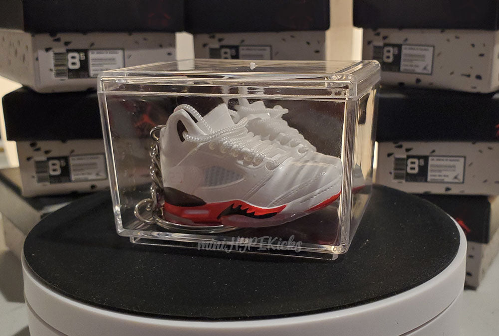 Mini 3D AJ5 Fire Red Sneaker Keychain