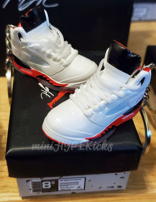 Mini 3D AJ5 Fire Red Sneaker Keychain