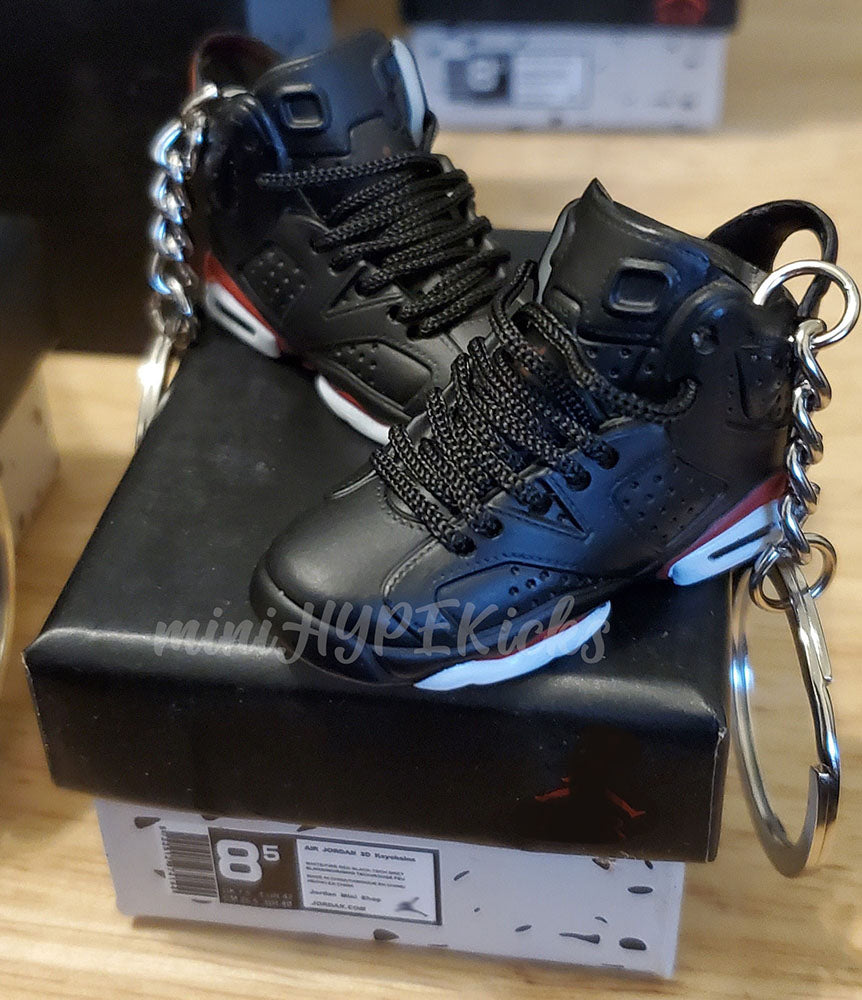 Mini 3D AJ6 Black Infared Sneaker Keychain