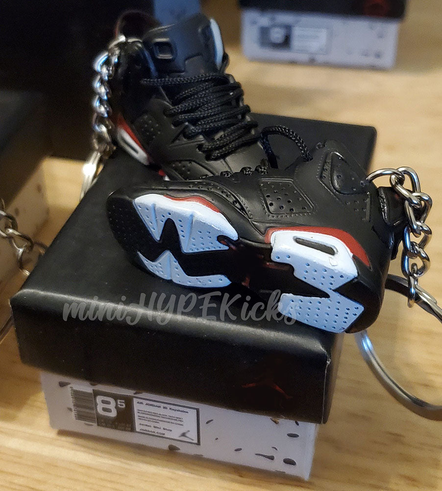 Mini 3D AJ6 Black Infared Sneaker Keychain